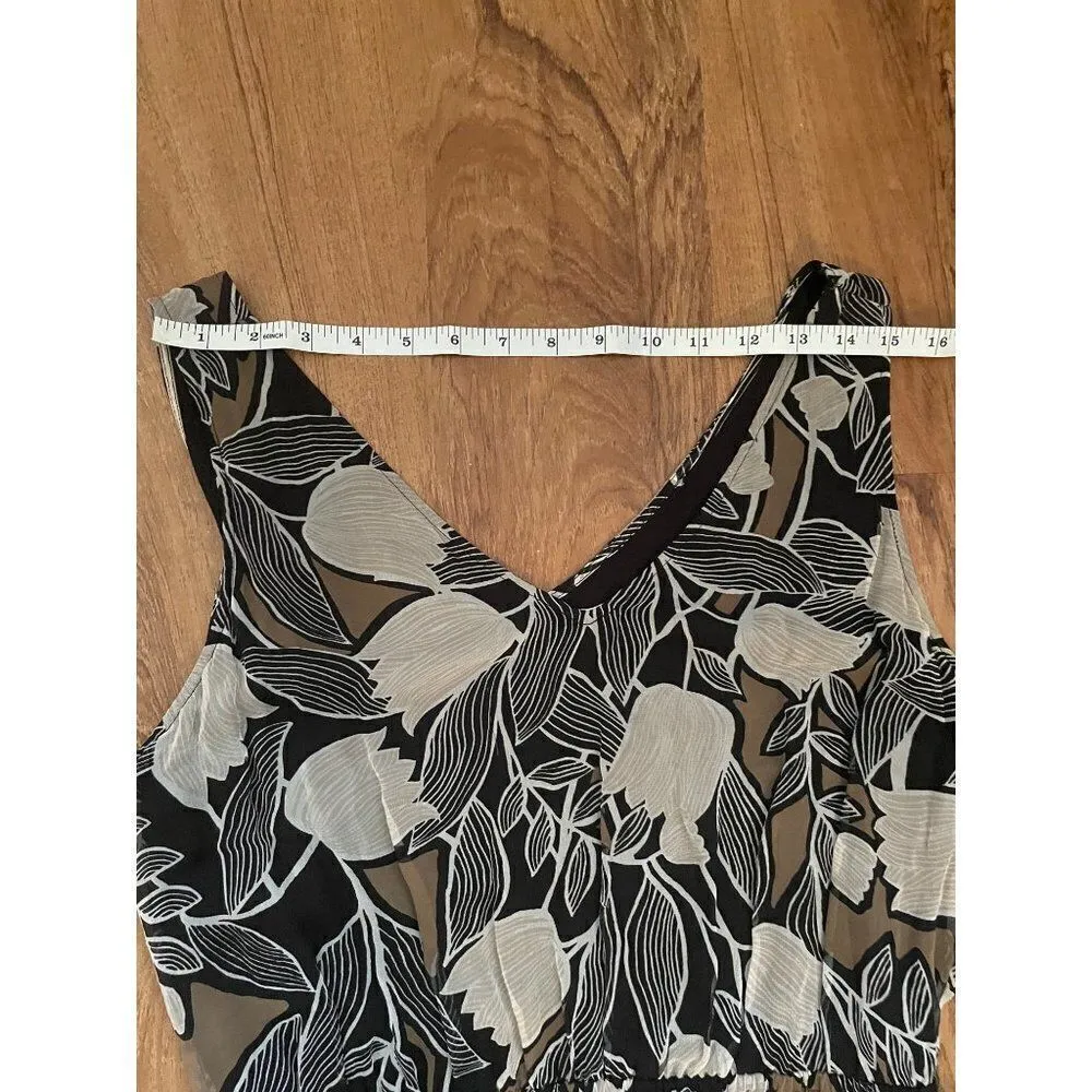 Gorgeous womens 100% Silk Floral Maci Dress Sz L Black Size L - Image 6