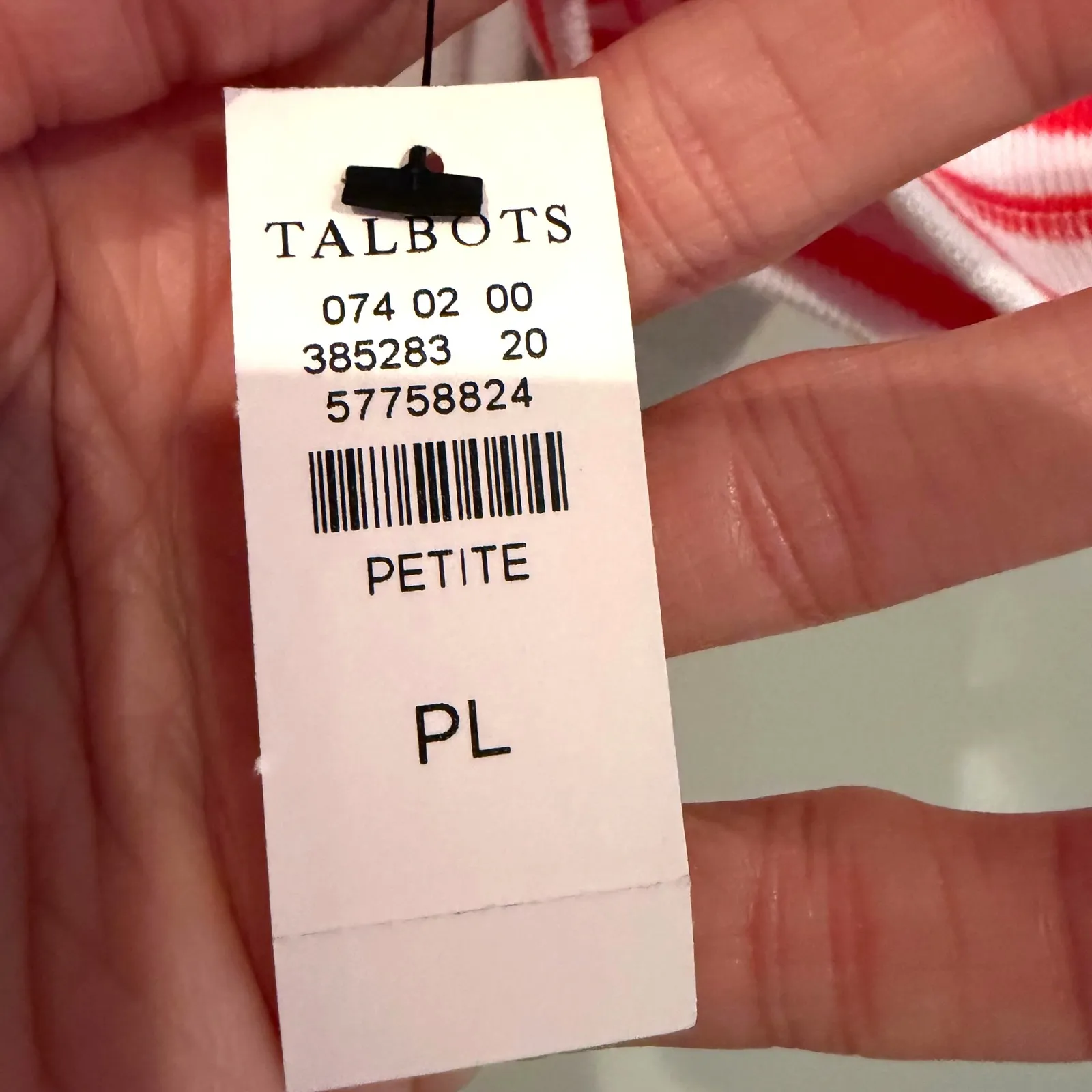 Talbots Split Neck Hoodie Striped Sweater‎ Women's Large Petite Orange Preppy - Image 4