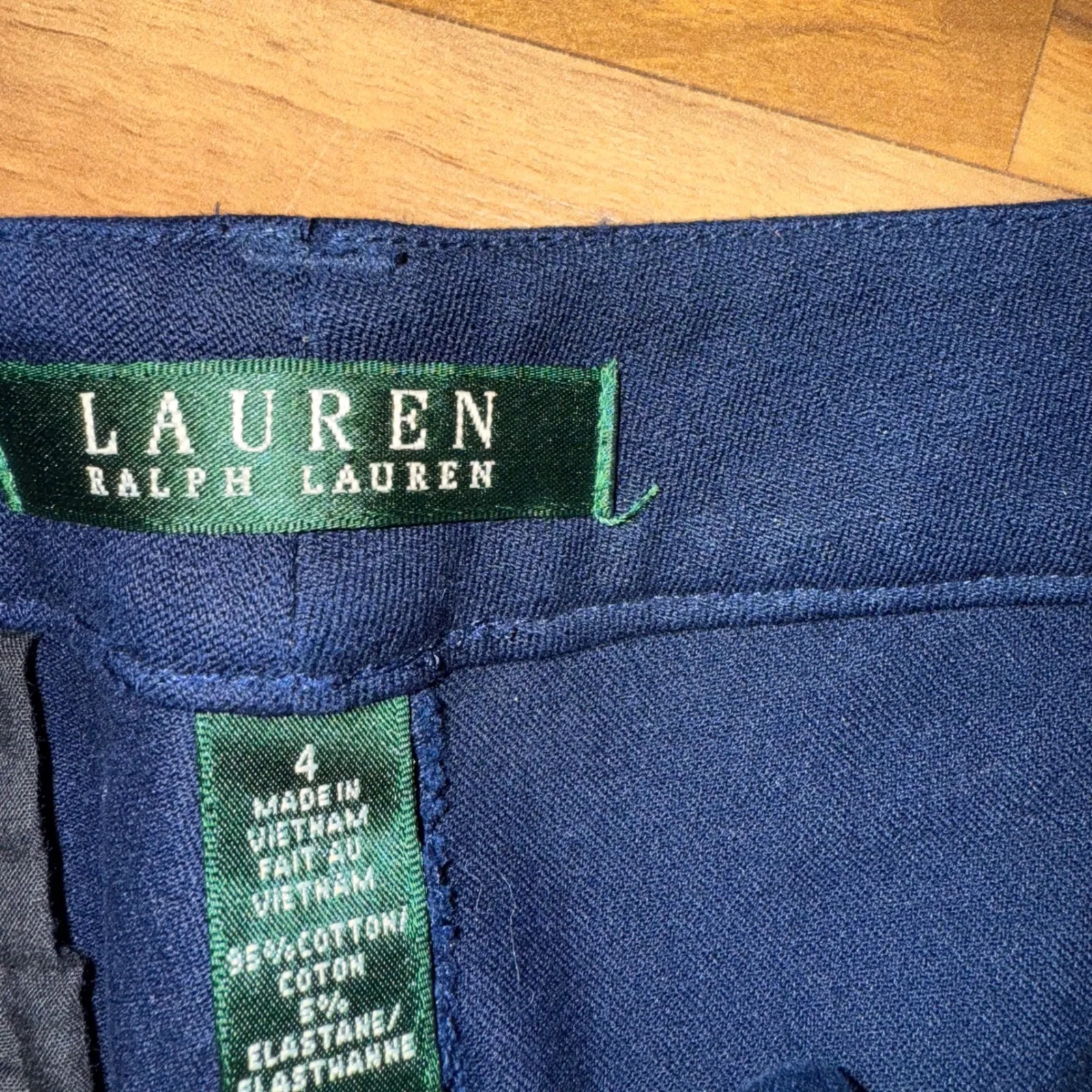 Lauren Ralph Lauren Navy‎ Pant Women Size 4 Classic Stretch Career officecore - Image 3