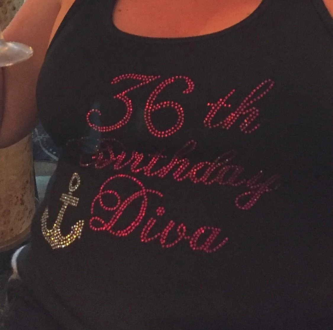 36th Birthday Diva Tank Top 3X Black - Image 2