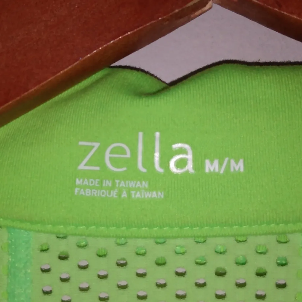 Zella  M Highlighter Lime Mesh Running Wear Zip Jacket - Image 3