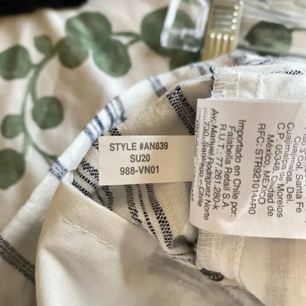 MADEWELL Linen-Cotton Paperbag Pants in Dark Baltic Stripe Size 4 Beachy Summer - Image 11