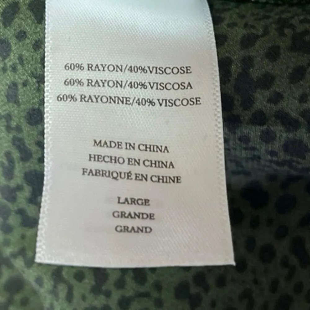 Rails Jasmine Olive Speckled V-neck Long Sleeve Smocked Waist Mini Dress Size L - Image 8