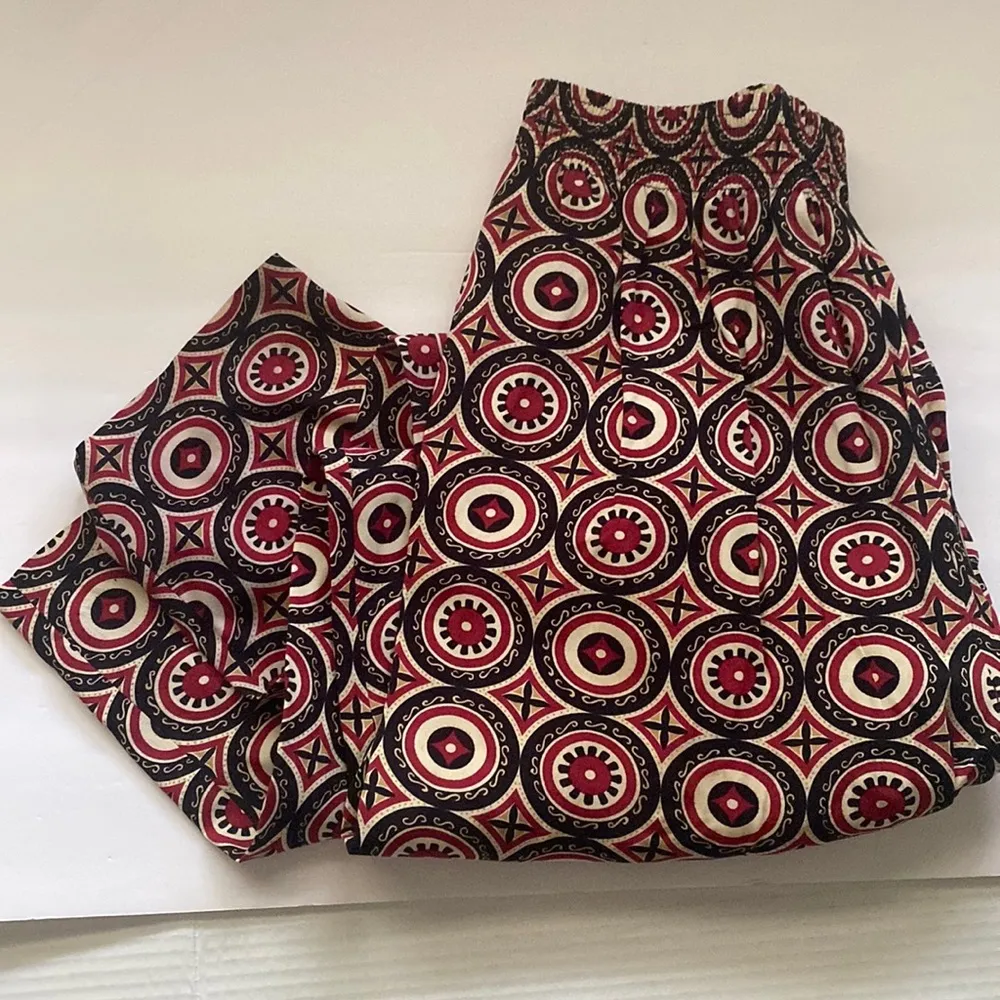 Vintage Evan Picone Sport nautical red high waist straight leg pants, size large - Image 2