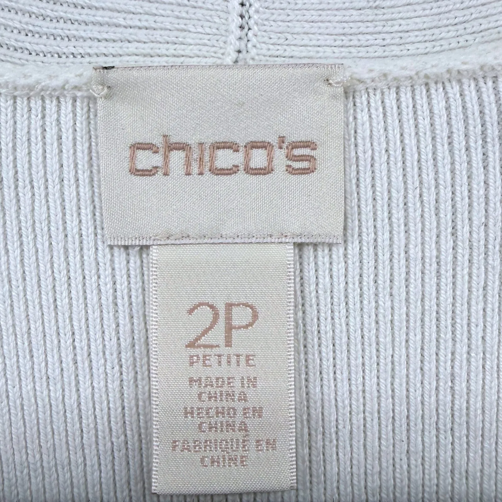 Chicos Lace Drama Cardigan Sweater Knit Open Front Womens Size 2 Petite - Image 3