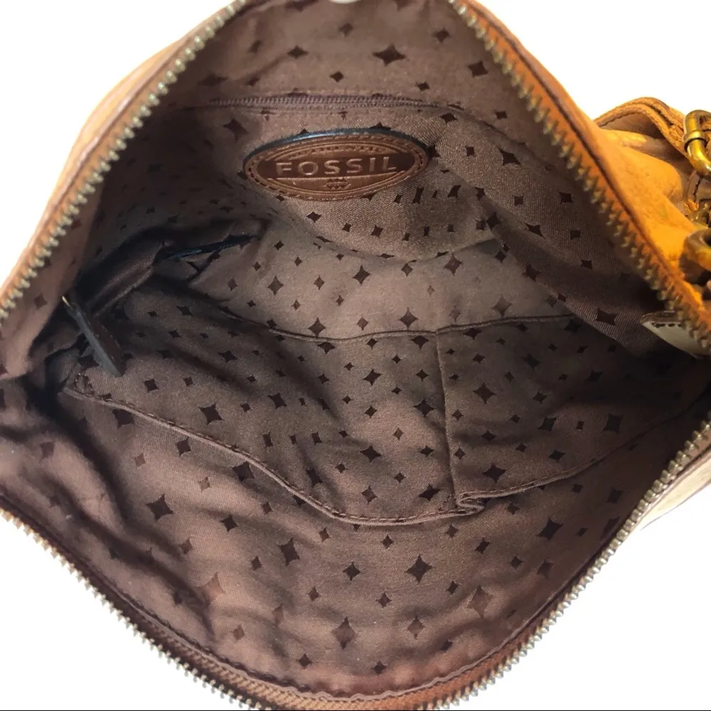 Fossil Explorer Crossbody Bag/Purse Tan/Brown - Image 6