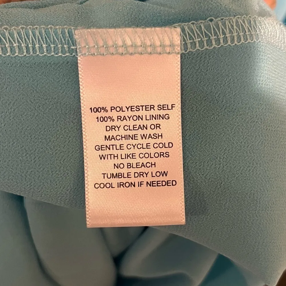 MEGHAN LA Teal Chiffon Maxi Dress Size M - Image 9