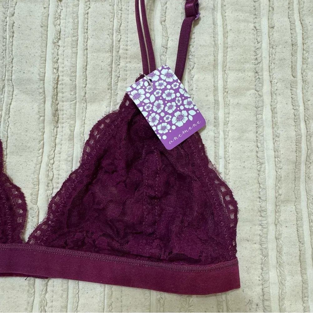 NWT Anemone Purple Lace Triangle Bralette - Image 2