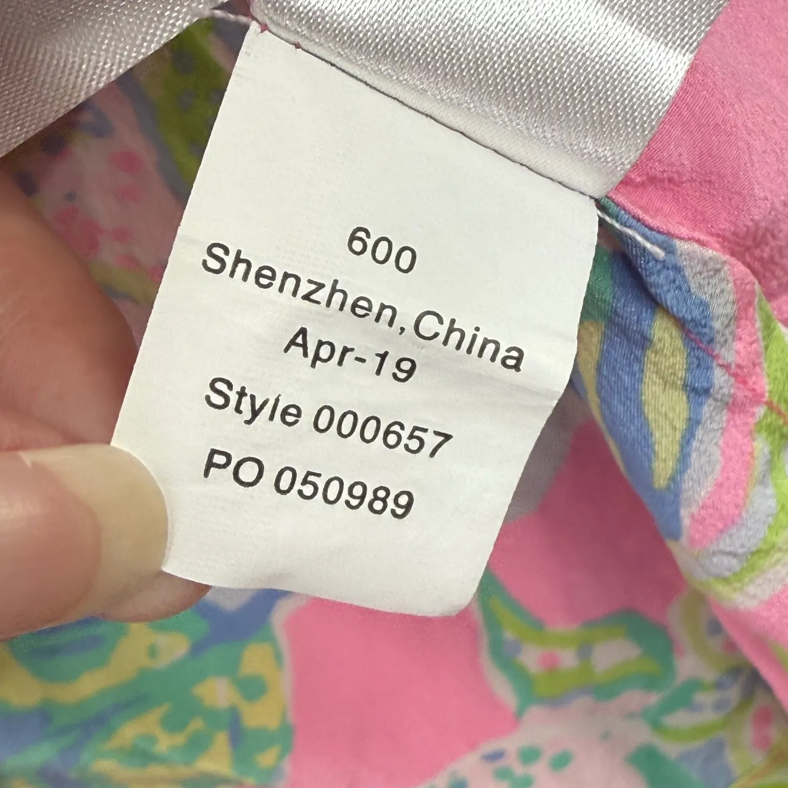 Lilly Pulitzer Silk Floral Blouse Top Long Sleeve Pink‎ Blue Green Womens M - Image 7