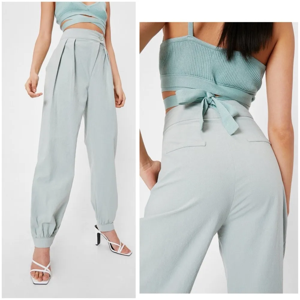 Nasty gal • linen the boot cuffed high waisted pants - Image 46