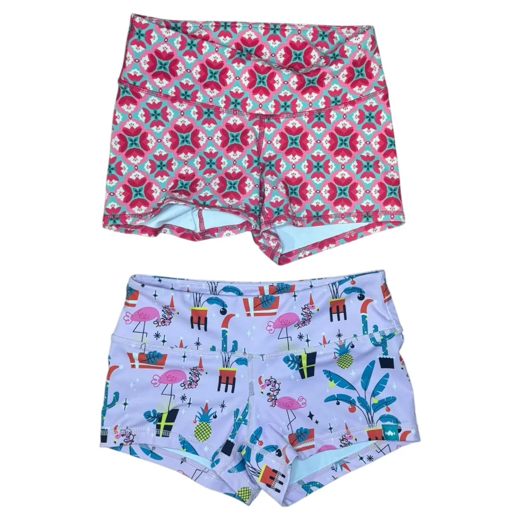 Bundle Colorful Patterned Women's Athletic Shorts Pink Size XS - Image 2