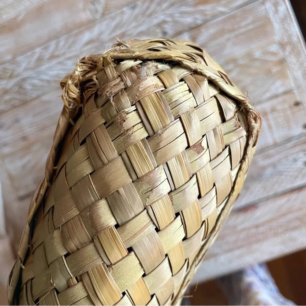 ☀️Vintage Rattan Woven Floral Beach Bag Handmade☀️ Tan - Image 6