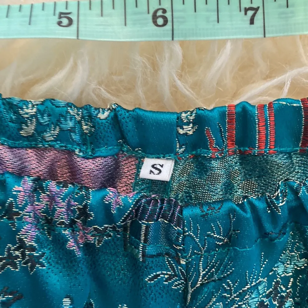 Traditional Chinese 3 Piece Pants, Shirt, & Robe Set EUC Satin Rayon Sz Sm - Image 10