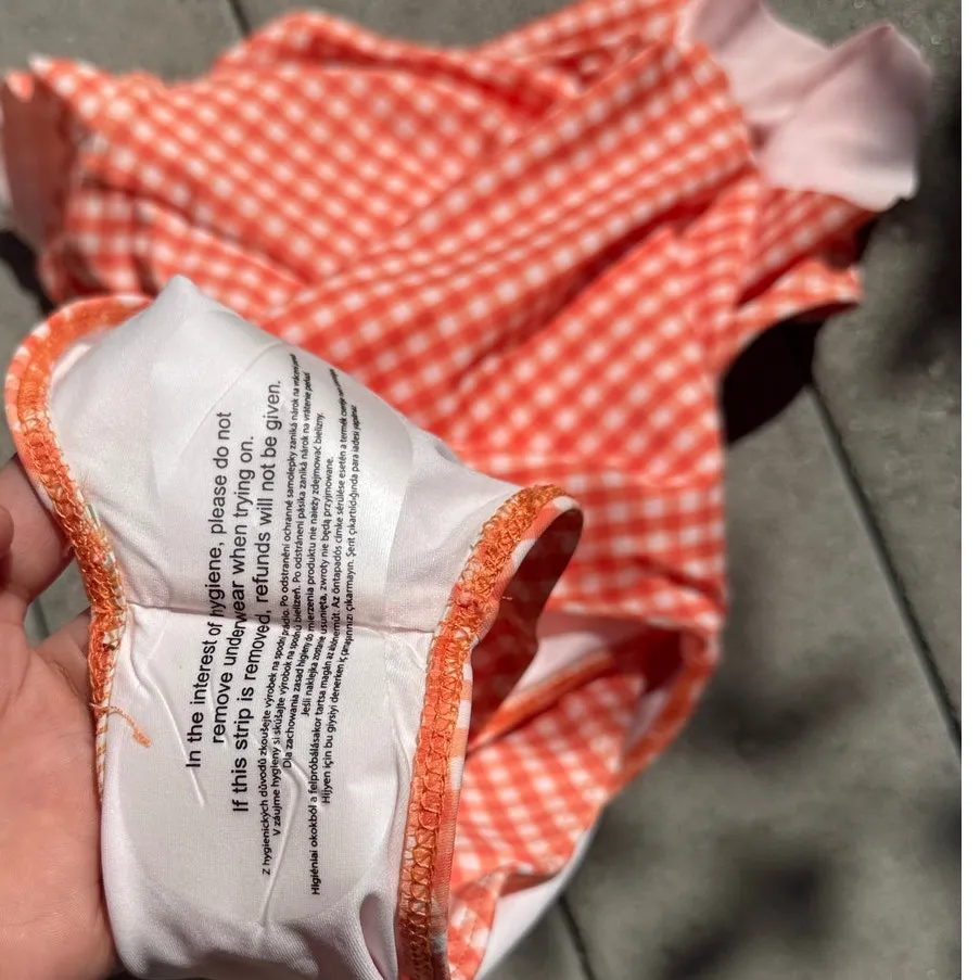 Double Zero Orange Gingham Swimsuit Cottagecore‎ Fairy Milkmaid Beach - Image 3