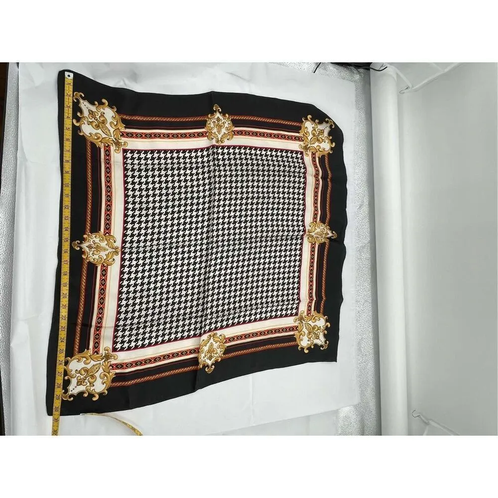 BAAR & BEARDS 100% silk scarf. 30.5” X 30.5” Black - Image 4