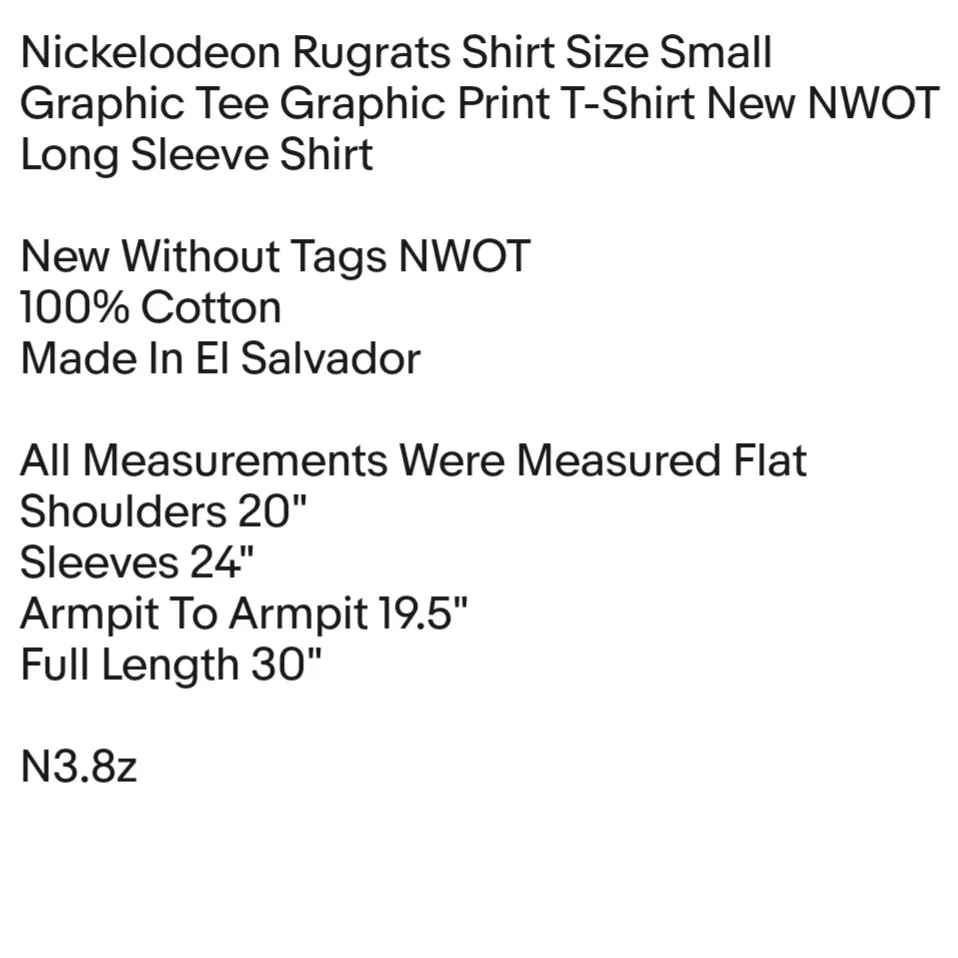 Rugrats Shirt Size Small Graphic Tee Graphic Print T-Shirt New NWOT Unisex - Image 2