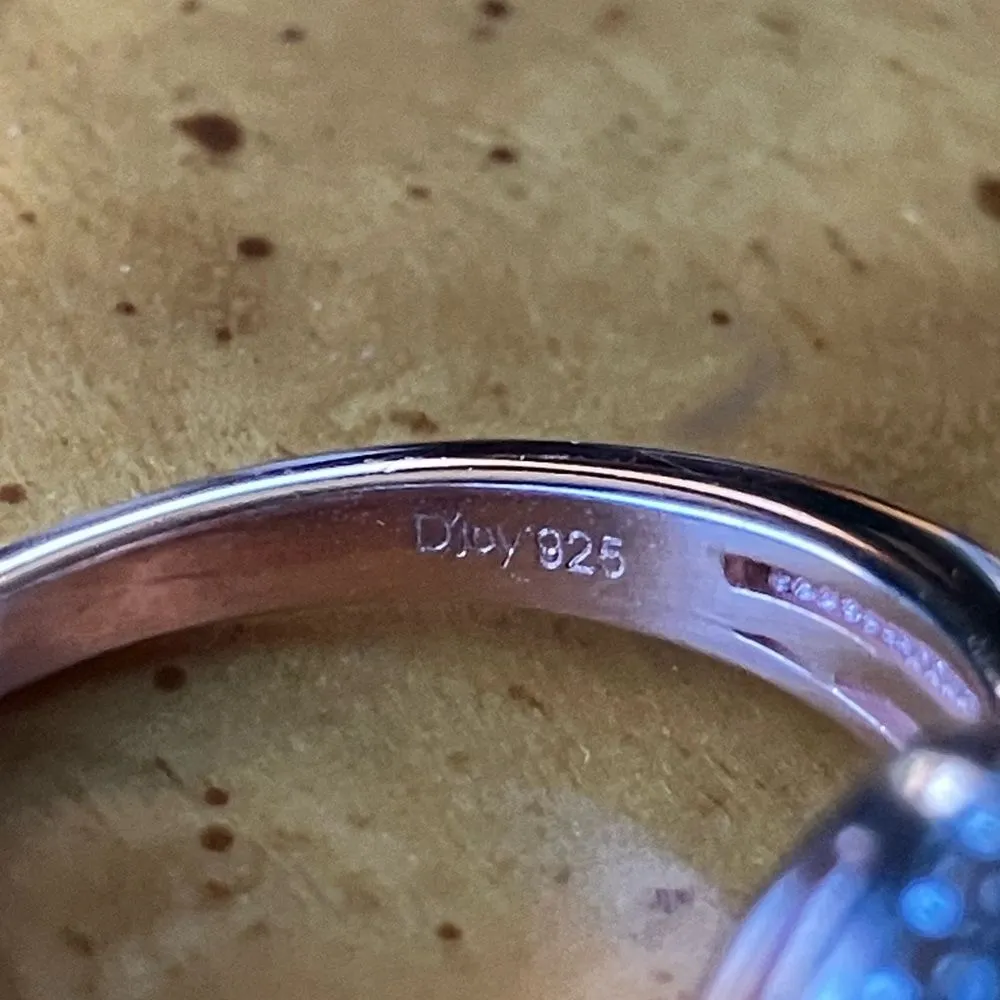 Natural Wine Garnet Sterling Silver Double Halo Ring Size 7 - Image 6