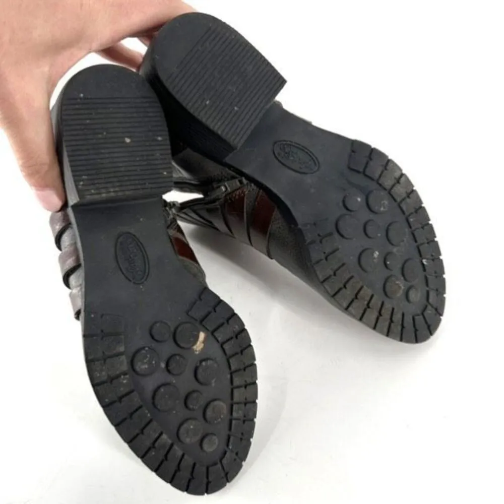 EuroSoft Phoebe Faux‎ Leather Buckle Accent Boot Bootie Size 7 Gray & Brown - Image 5