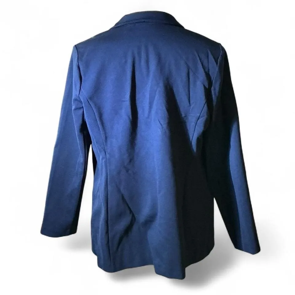 NWT SG Tailored Susan Graver Navy Blue One Button Blazer Jacket Women XL - Image 2