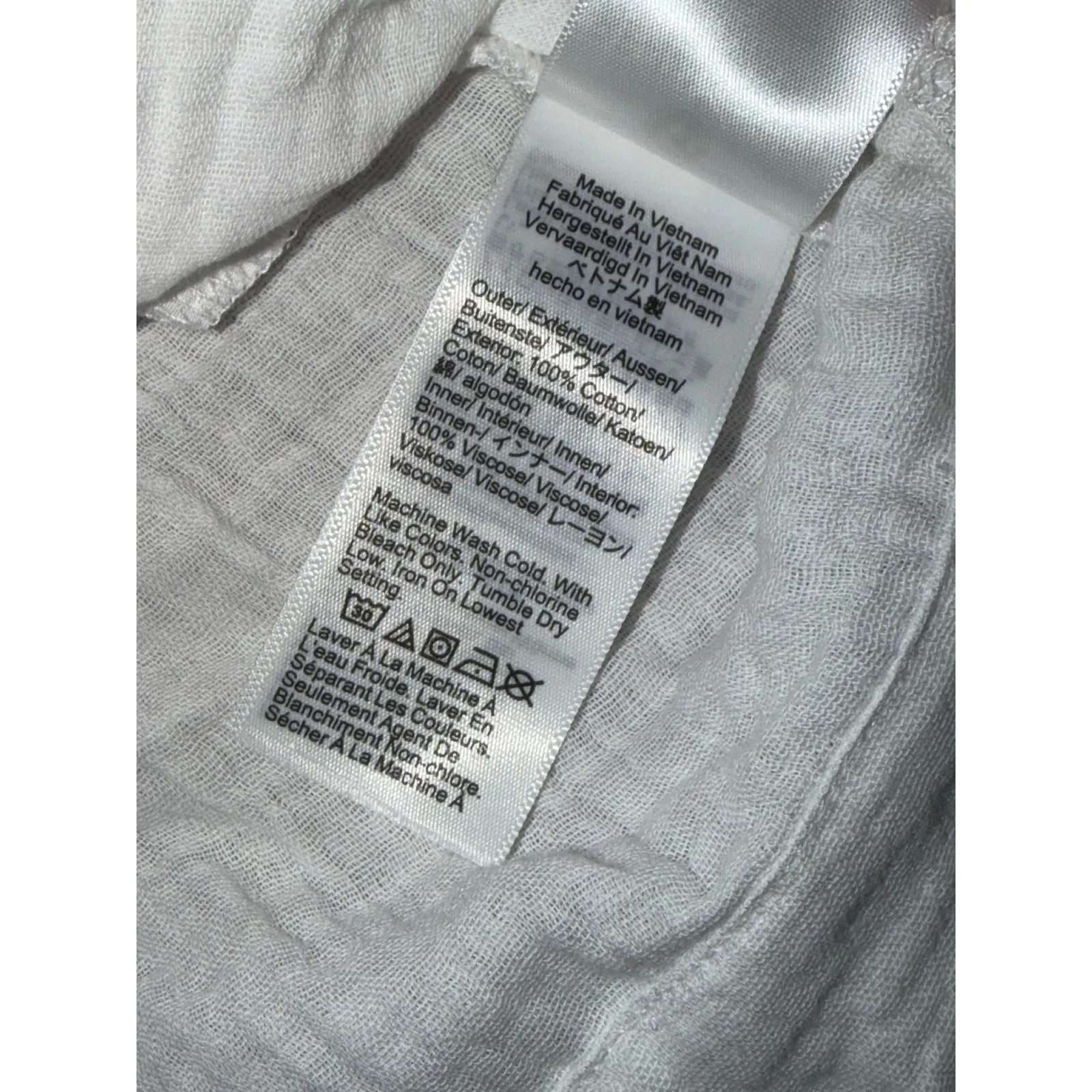 J. Crew White Gauze V Neck Short Sleeve Shirt Dress Women's Petite, Size S, NWT - Image 6