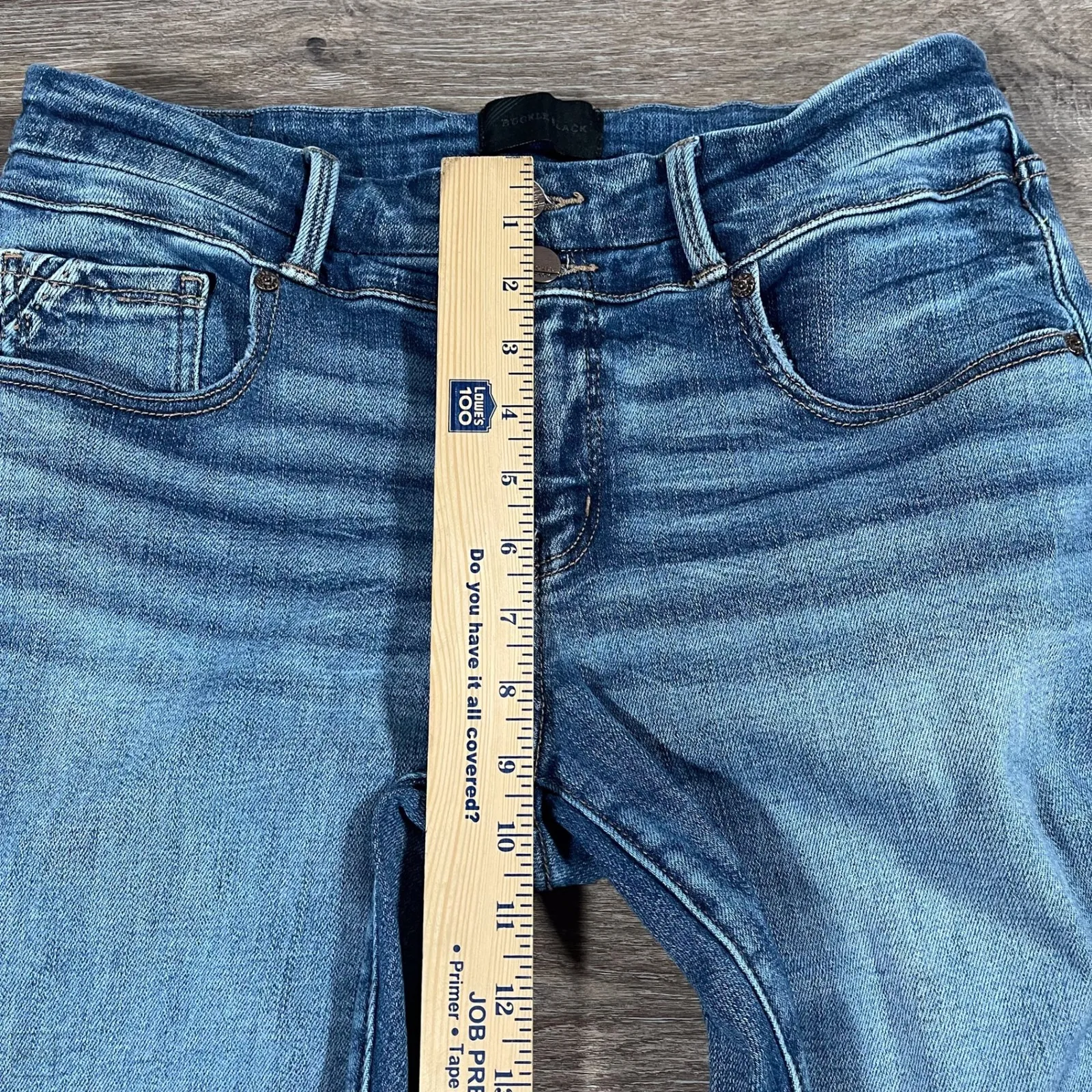 Buckle Black Women's Jeans Flare Leg Denim Fringe Hem Casual 31x32 Blue Size 31 - Image 3