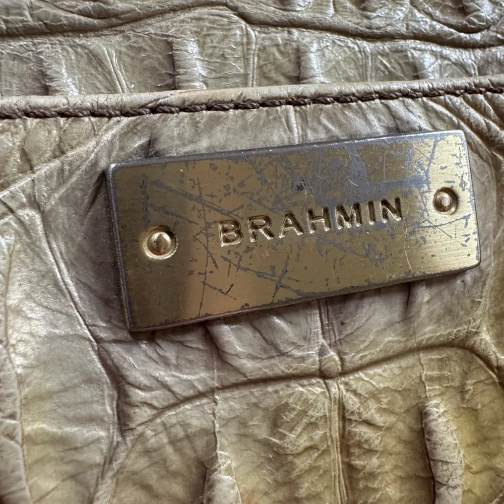 Brahmin Medium ASHER Tan Melbourne Croc Leather Tote Purse - Image 3