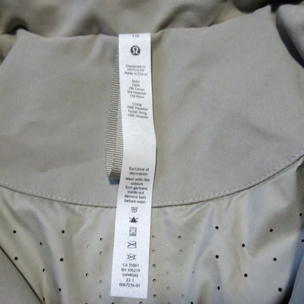 NWT Lululemon Always There Short Trench in Raw Linen Removable Hood Coat 10 - Image 5