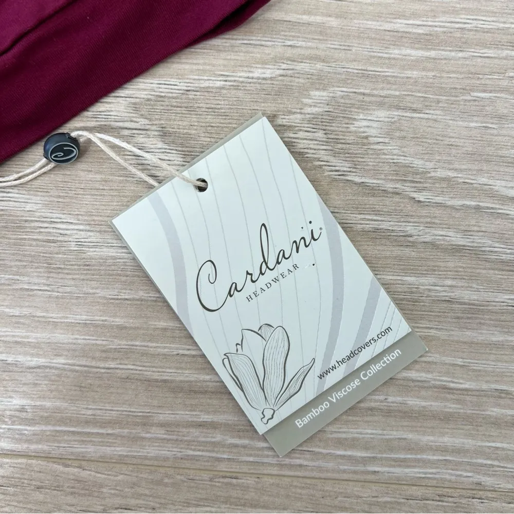 NEW Cardani Headwear Bordeaux Bamboo Comfort Cap Red - Image 2