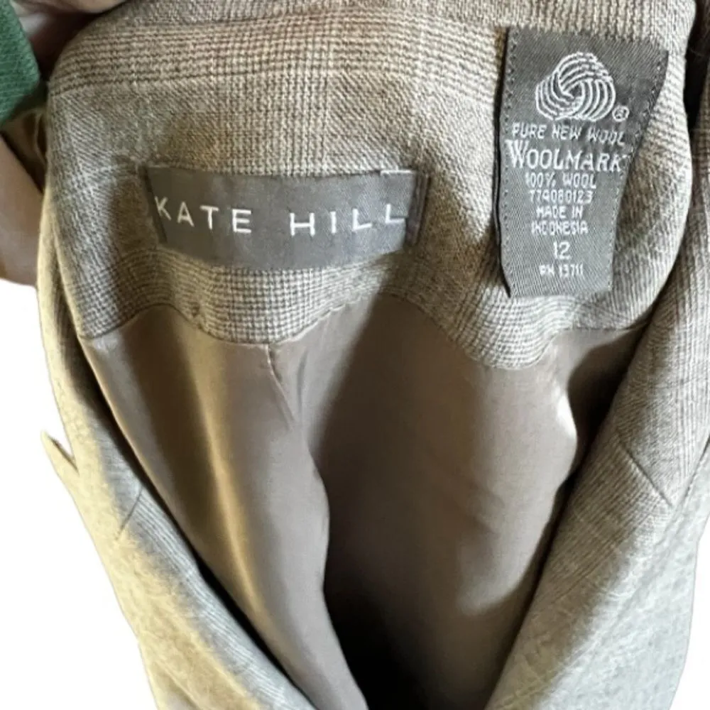 Vintage Kate‎ Hill Wool Blazer Size 12 - Image 5