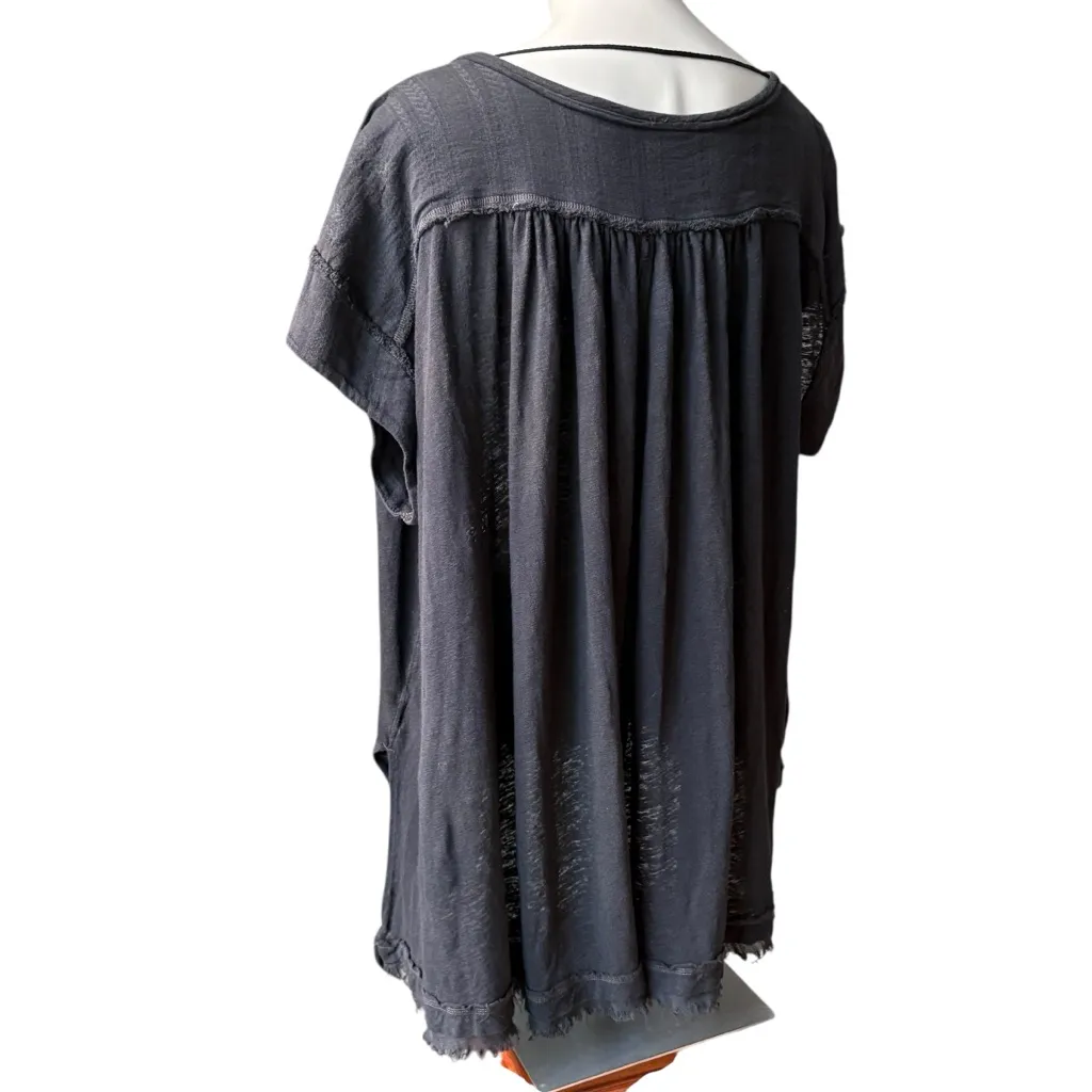 Free People Aster Henley Top in Black, Sz S - Image 9