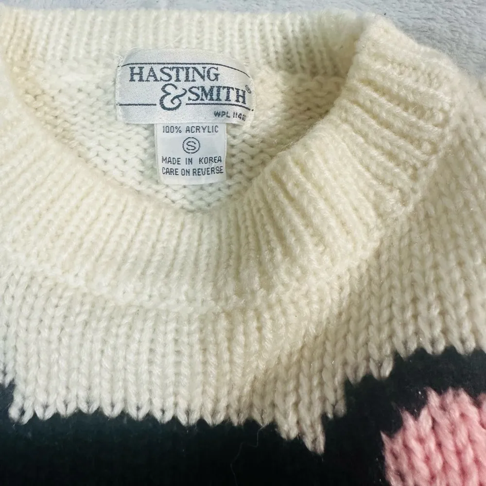 Vintage Knit Teddy Bear Ugly Sweater grandma-core granny cottage coastal Grandpa - Image 2