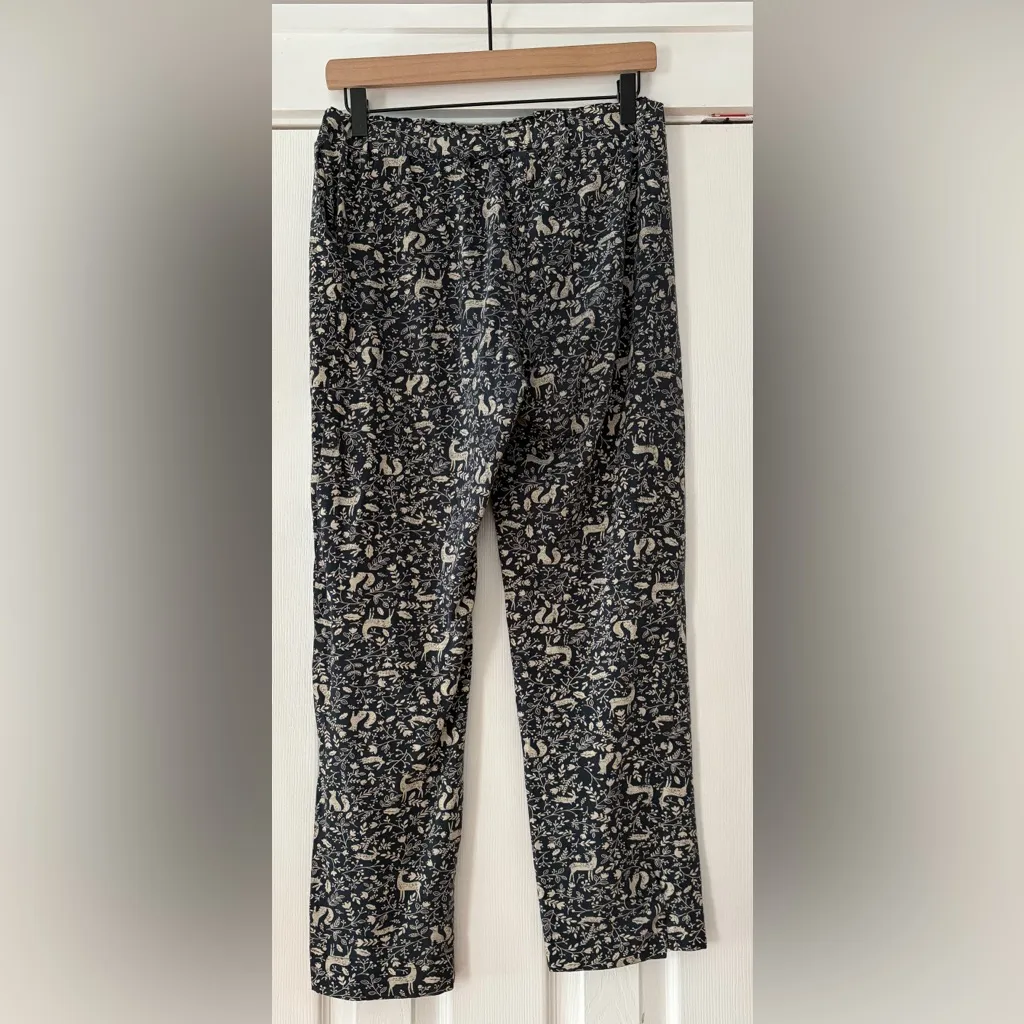 Kappahl Navy Cream Animal‎ Print Pajama Pants Cotton Elastane Small Swedish EUC Blue - Image 2