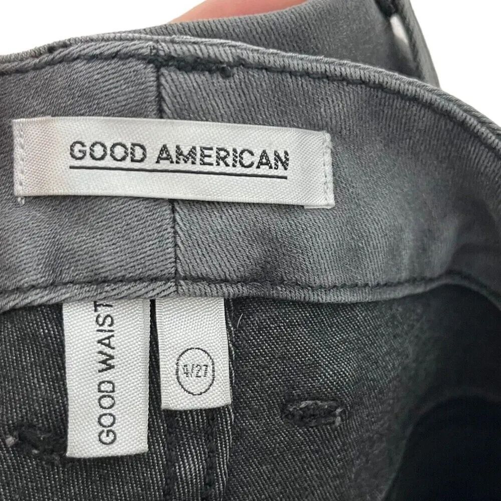 Good American Womens Good Waist High Rise Skinny Faded Black Jeans Size 4/27 - Image 8