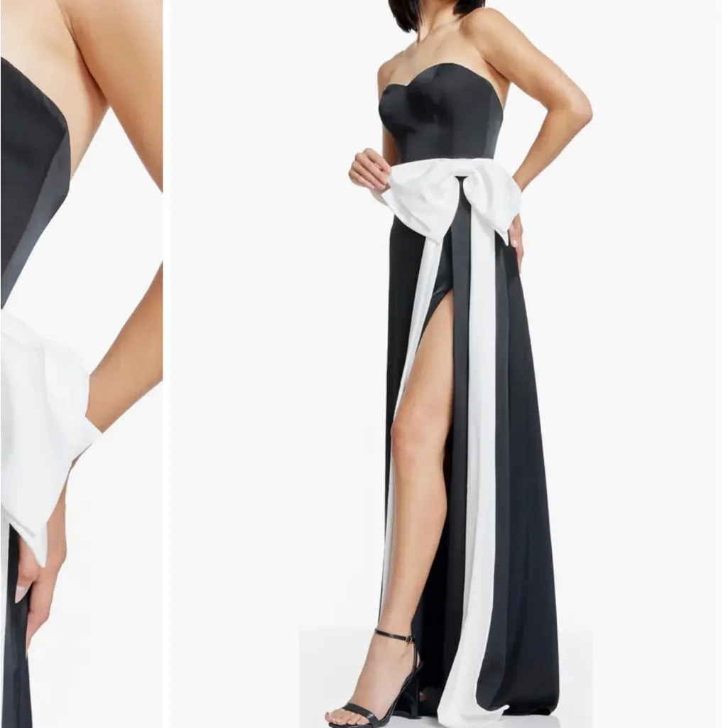 Dress The Population Athene Bow Waist Strapless Gown Size M - Image 4