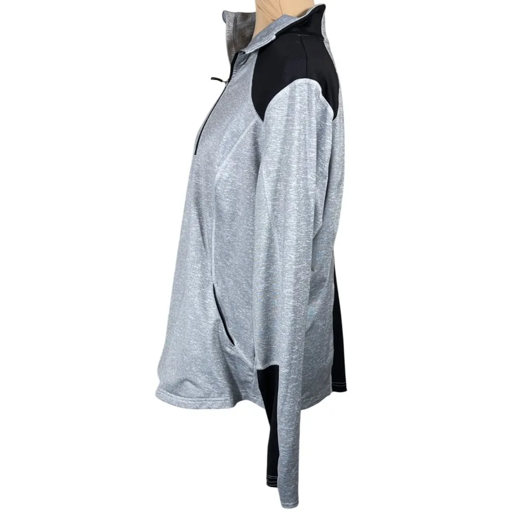Tek Gear Pullover Jacket Top DriTek Grey Black Size XL Extra Large Athletic Zip - Image 2