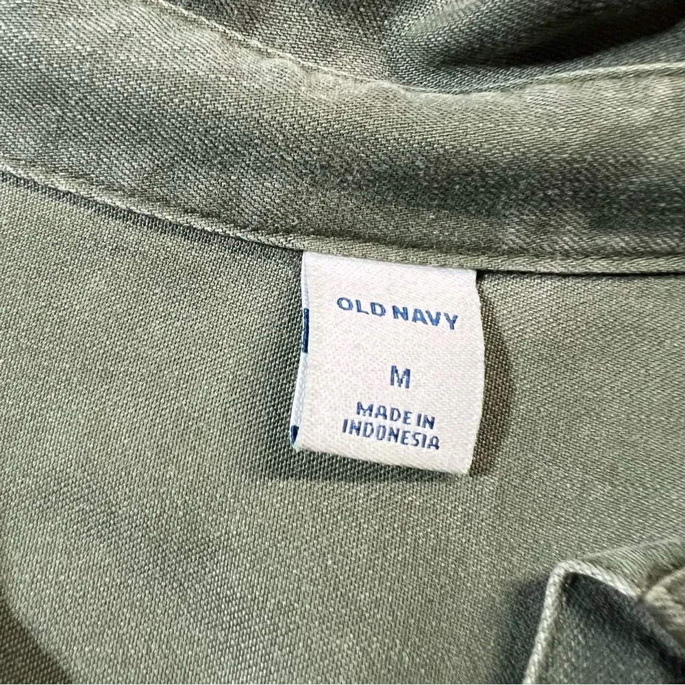 Old Navy Khaki Olive Green 100% Tencel Lyocell Shirt Dress Size Medium NWT - Image 4