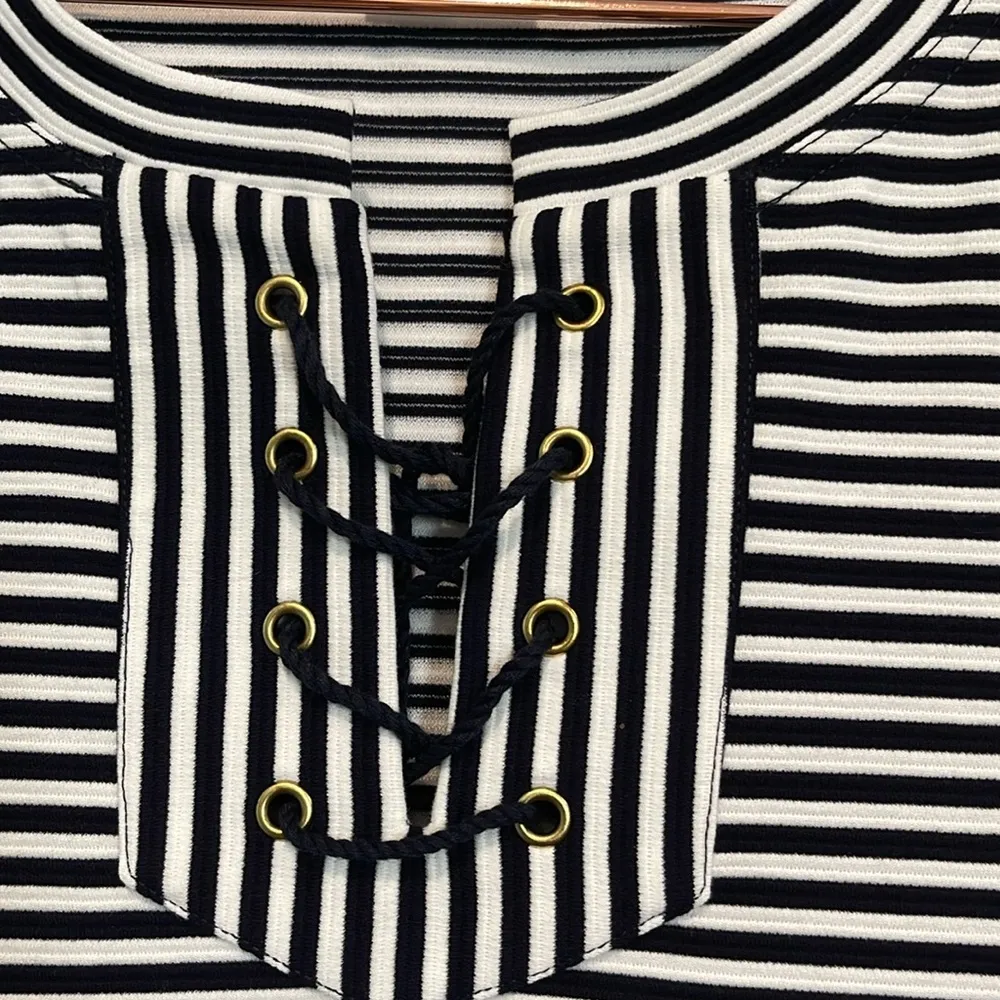 Cabi XS Blue White Striped Nautical Captains Dress 5268 - Image 7