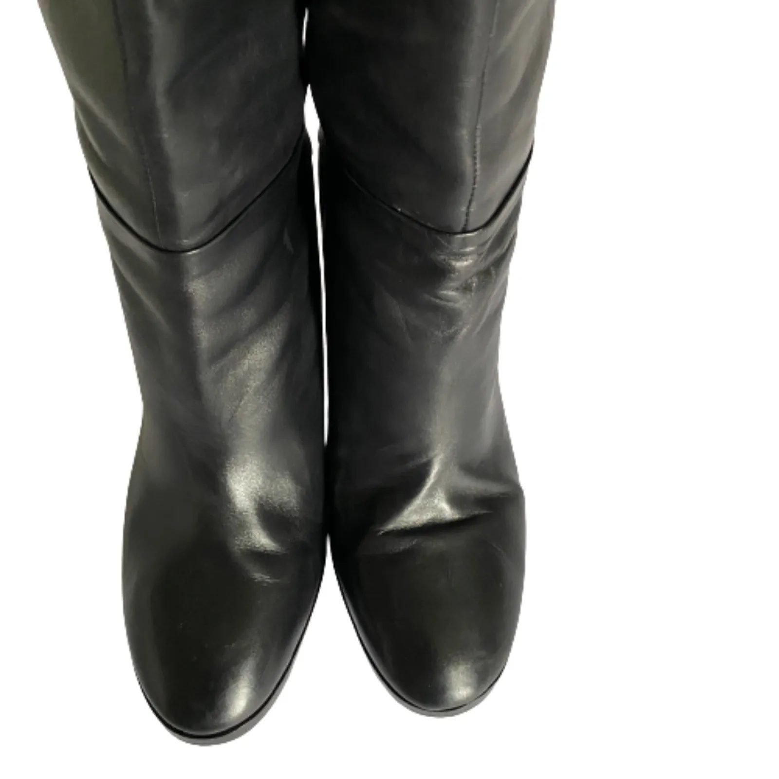 EUC Sigerson Morrison Chessa Black Knee‑High Leather Heeled Boots Elegant Sz 9.5 - Image 14