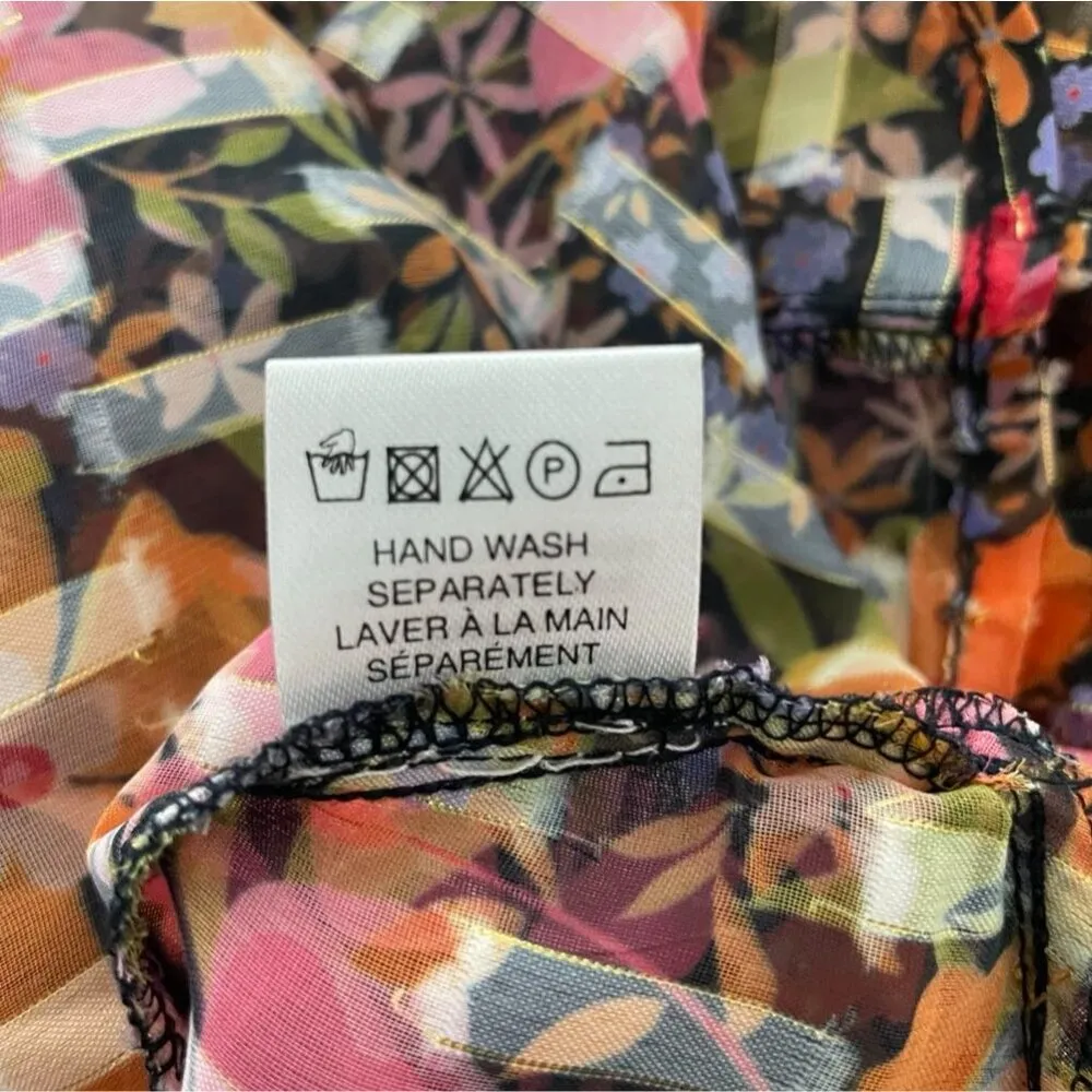 Hale Bob Size Medium  Jade Lurex Jacquard Tiered Dress Yellow $308 - Image 11