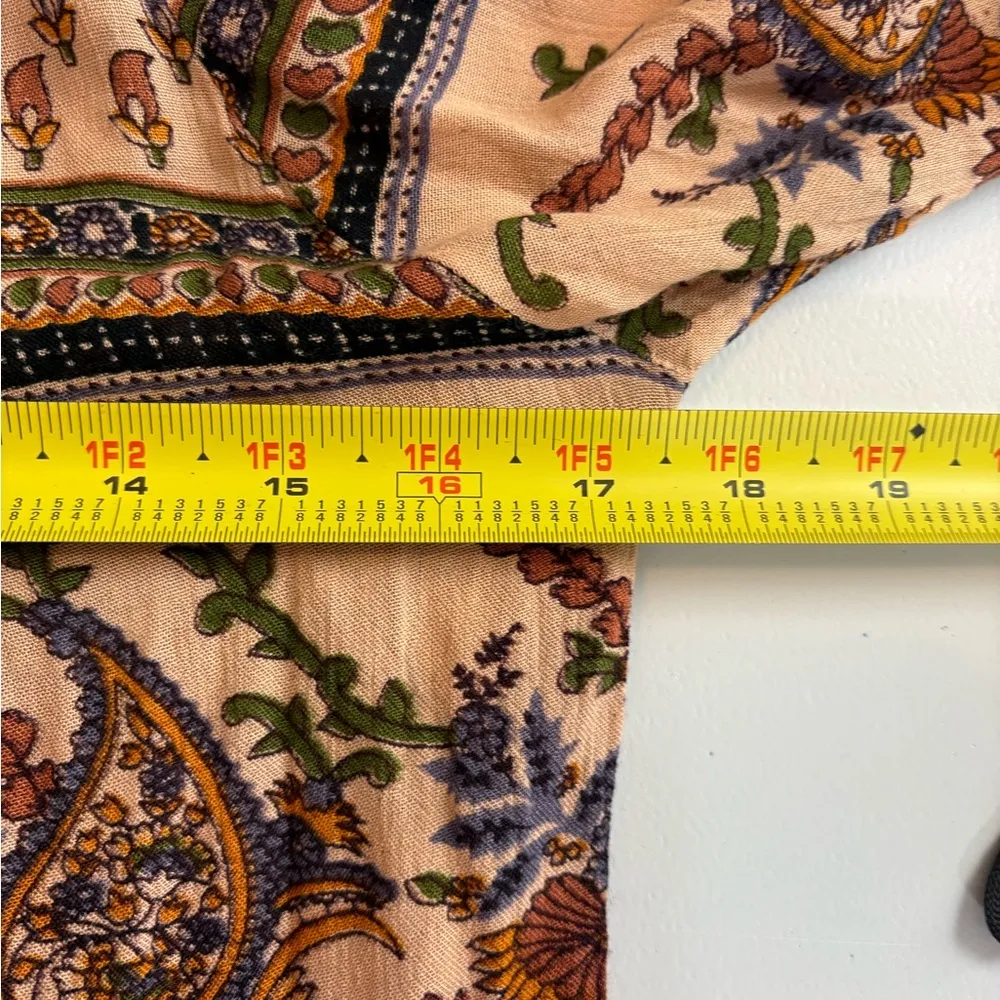 Velzera Boho Dress Off the shoulder Bell Sleve Babydoll Paisley Size M GUC 0379 - Image 6