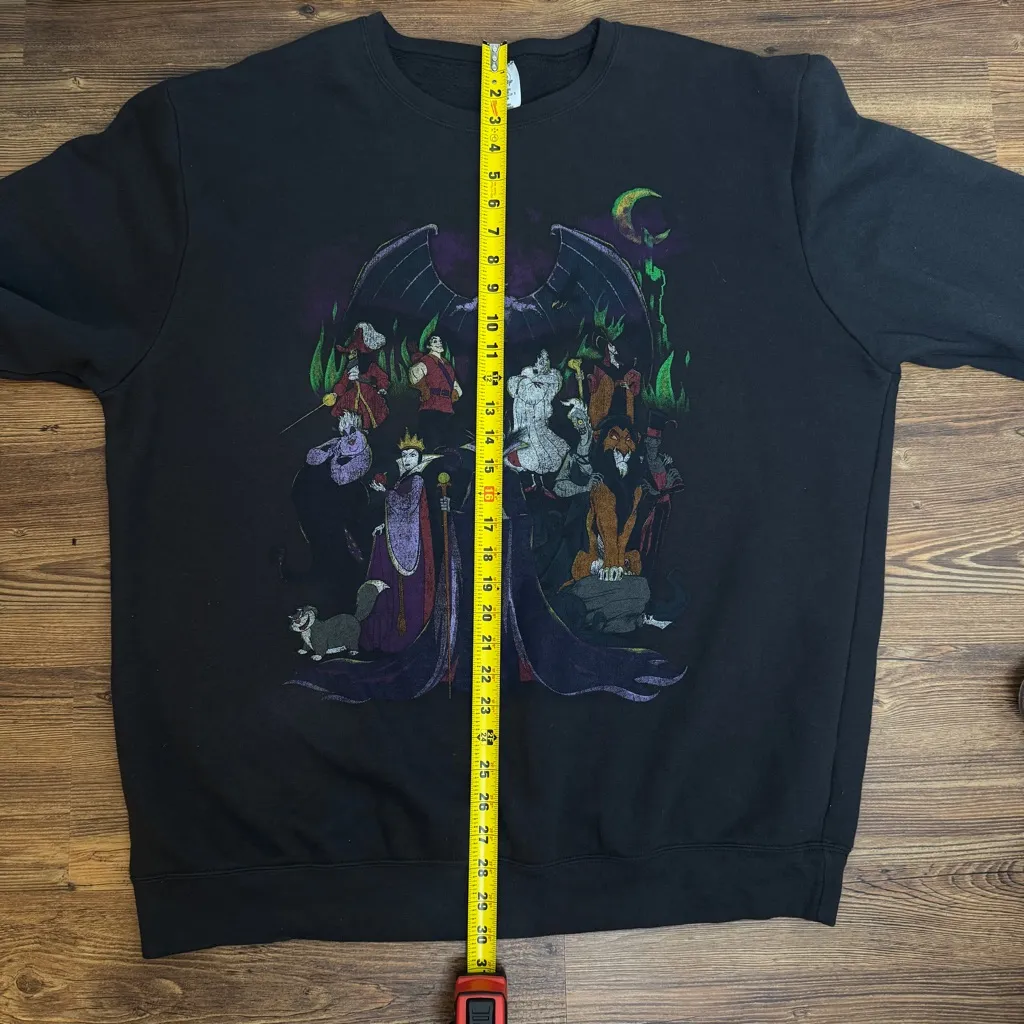 Disney Oversized Villain Dark Side Graphic Crewneck Sweatshirt Plus Size XXL - Image 9