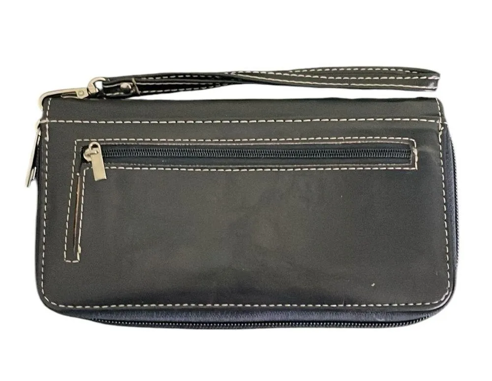 Western Unbranded Turquoise Stone Wallet. Black - Image 3