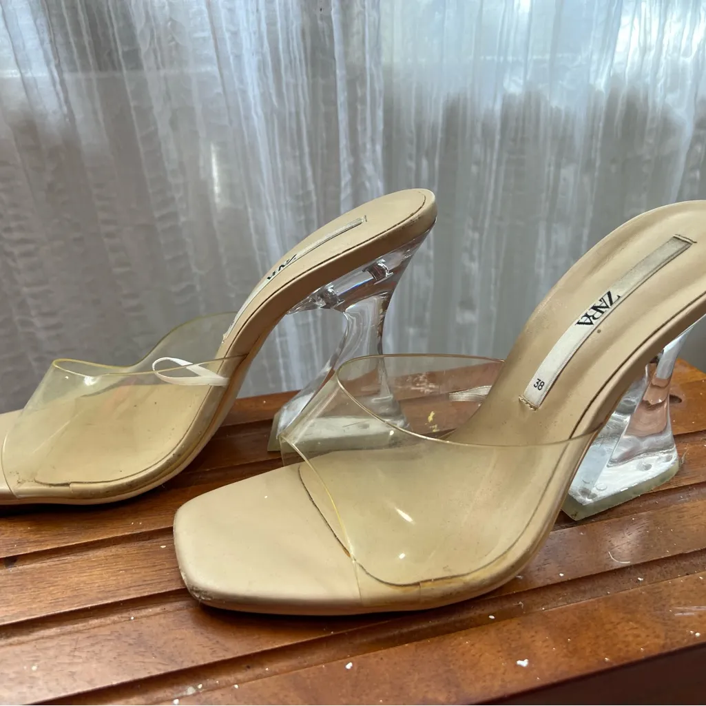 Zara clear cream irregular subversive heels - Image 2