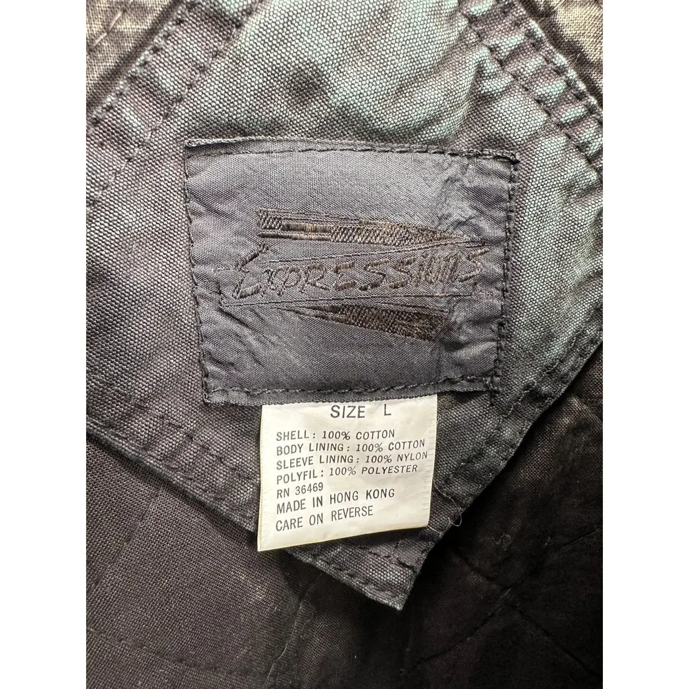 Expressions Jacket Women LARGE Green Acid Washed Full Zip Long Sleeve Bomber - Image 7