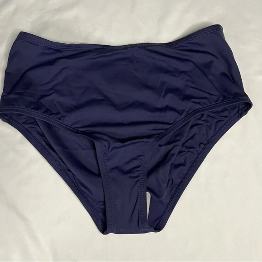 Andie Swim Navy Size S The High Waisted Bikini Bottom Stretch Classic Modest - Image 2
