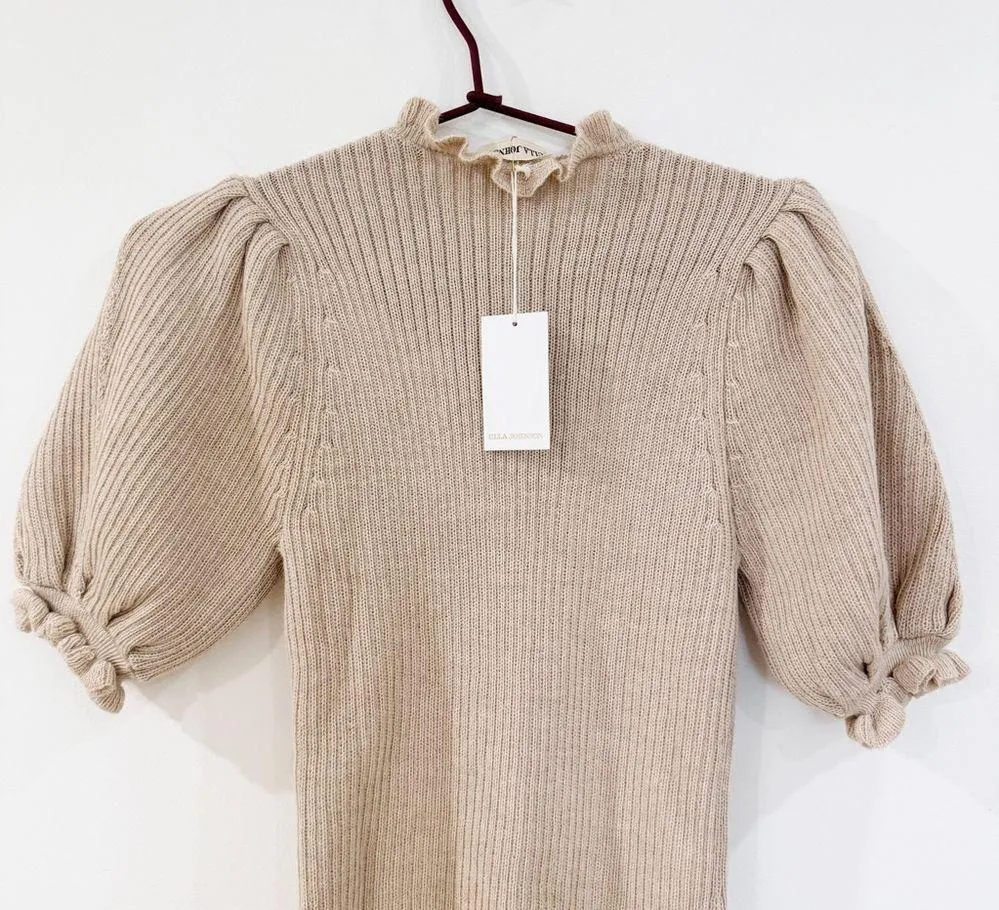Ulla Johnson Monroe Alpaca and silk Puff Sleeve blouse NWT - Image 4