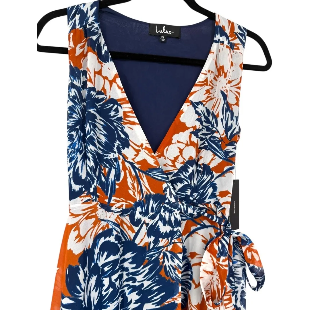 NWT Lulus Desert Trip Floral High-Low Sleeveless Wrap Dress Size XS Feminine‎ - Image 8