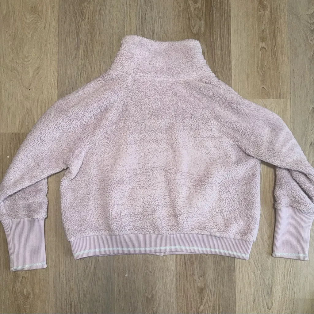 Athleta  Lavender Sherpa Zip Up Jacket - Size XL - Image 4