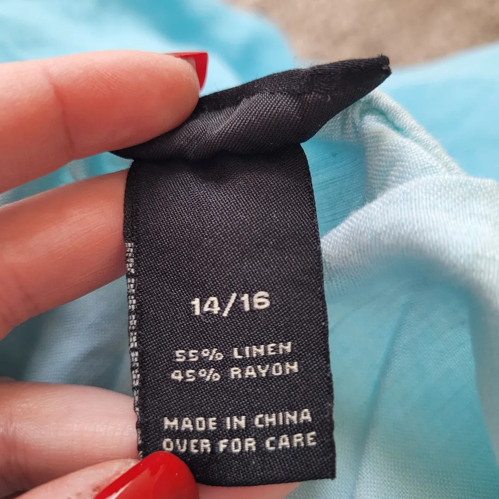 Lane Bryant Blue Ombre Handkerchief Hem Skirt - Image 7