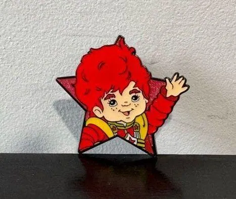 Rainbow Brite Kid Red Butler Glitter Star Enamel Pin - Image 2